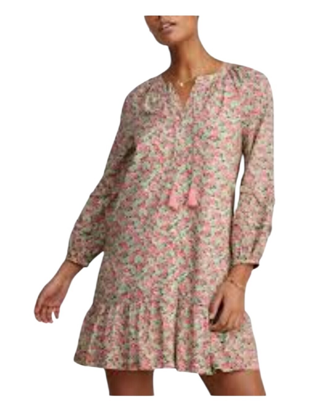 Vineyard Vines Womens Floral Marsh Tile Sorority Rush Drop Waist Dress Large
